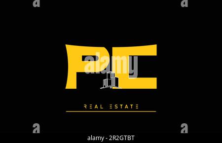 Real Estate letters Modern Creative logo PC , CP Stock Vector