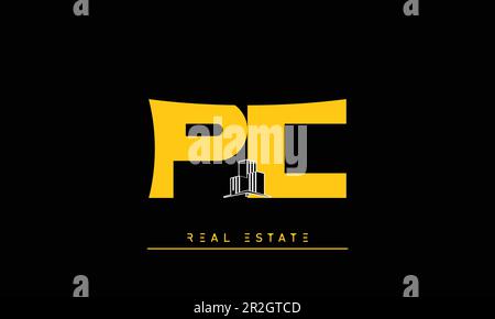 Real Estate letters Modern Creative logo PC , CP Stock Vector