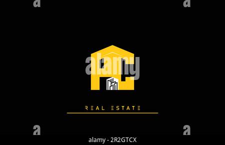 Real Estate letters Modern Creative logo PC , CP Stock Vector