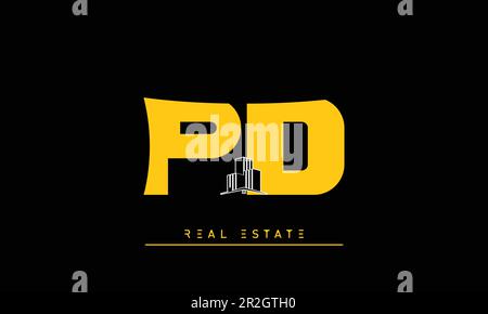 Real Estate letters Modern Creative logo PD , DP Stock Vector