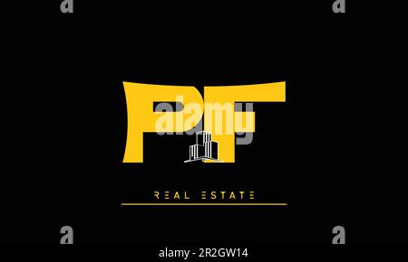 Real Estate letters Modern Creative logo PF , FP Stock Vector