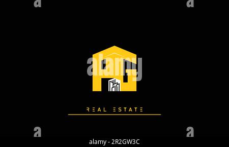 Real Estate letters Modern Creative logo PG , GP Stock Vector