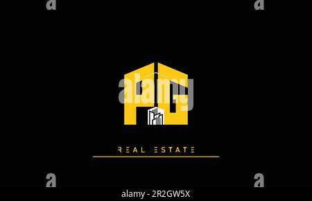 Real Estate letters Modern Creative logo PG , GP Stock Vector