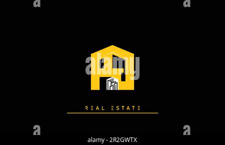 Real Estate letters Modern Creative logo PJ , JP Stock Vector