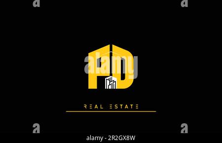 Real Estate letters Modern Creative logo PD , DP Stock Vector
