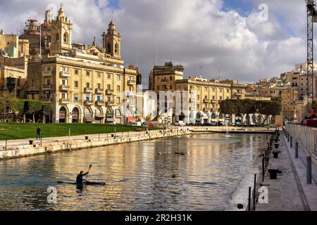 Moody afternoon in Vittoriosa, Valletta, Malta, Europe Stock Photo