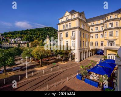 Square in front of the Kurhaus and view of the Kurpromenade, Bad Ems, Rhineland-Palatinate, Germany Stock Photo