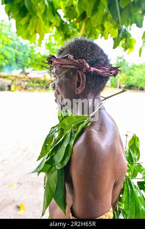 Portrait of a Melanesian Lau-speaking person Stock Photo