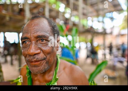 Portrait of a Melanesian Lau-speaking person Stock Photo