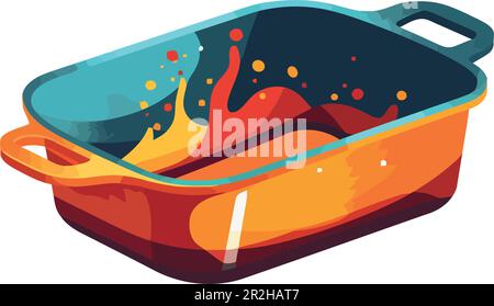 Yellow plastic bucket over white Stock Vector