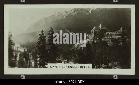 Black and white cigarette card showing the provincial parliament ...