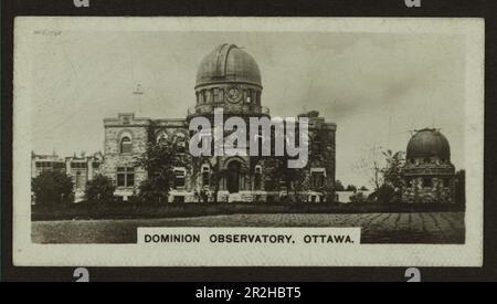Black and white cigarette card showing the Banff Springs Hotel in ...