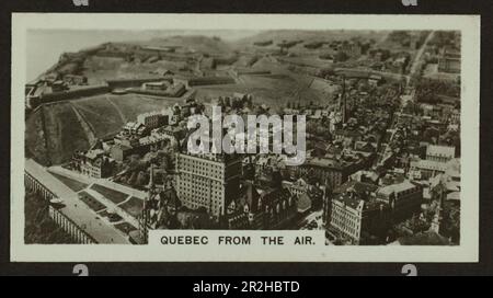 Black and white cigarette card showing the Banff Springs Hotel in ...