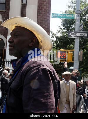 HARLEM, NY - May 19: Crowds gather New York City, along with family, friends, others came to pay respects to Former New York City Performer Jordan Maurice Caine Neely as he was eulogized by the Rev. Al Sharpton, president & CEO, National Action Network at the Mount Neboh Baptist Church on May 19, 2023 in Harlem, New York City. His subsequent choking murder by former Marine Daniel Penny has lead to a tense situation between the population and citizens over the use of deadly force by the average citizen. Chris Moore/MediaPunch Credit: MediaPunch Inc/Alamy Live News Stock Photo