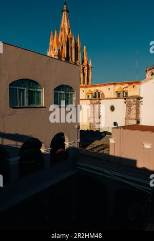 Dome and rear view of La Parroquia in the historic Mexican city of San Miguel de Allende. High quality photo Stock Photo