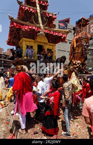 Bisket Jatra Festival in Bhaktapur, Nepal. Stock Photo