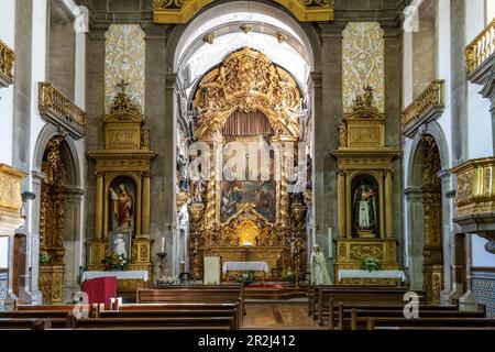 Interior of the Igreja de Sao Nicolau church, Porto, Portugal, Europe Stock Photo