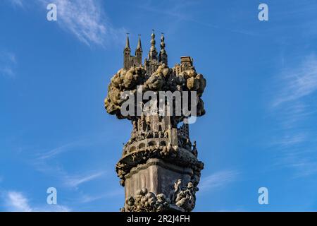 Detail of the history column with the history of the city on Görresplatz in Koblenz, Rhineland-Palatinate, Germany Stock Photo