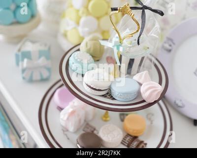 Handmade Cluff's Macaron Tower Stock Photo