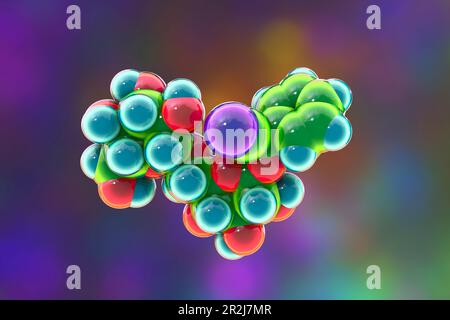 Molecular model of amygdalin, illustration Stock Photo