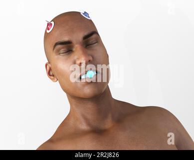 Electroconvulsive therapy, illustration Stock Photo