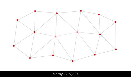 Social media concept. Social connections, connecting people net, social network. Pure template without people. Flat vector illustration isolated on wh Stock Vector