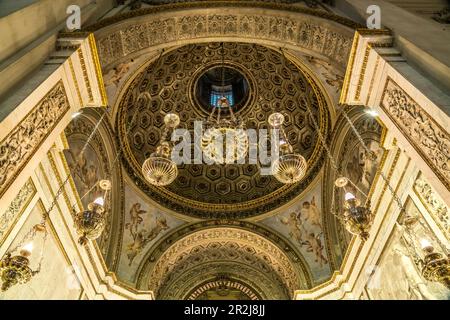 Chandelier under the dome in the Cathedral of Maria Santissima Assunta, Palermo, Sicily, Italy, Europe Stock Photo