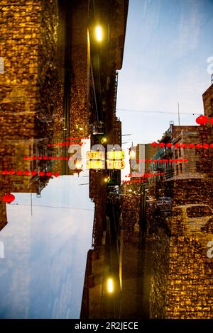 Double exposure of a street in Chinatown, San Francisco. Stock Photo