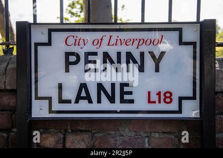 Penny Lane street sign, Liverpool, England, United Kingdom, Europe Stock Photo