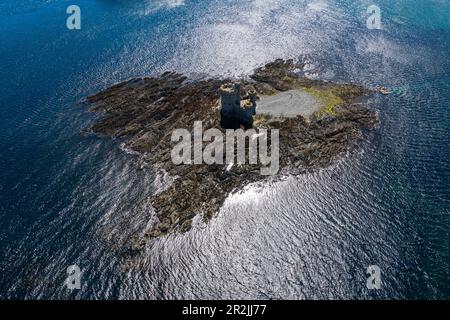 Aerial view of Tower of Refuge on St Mary's Isle in Douglas Bay, Douglas, Isle of Man, British Crown Dependency, Europe Stock Photo