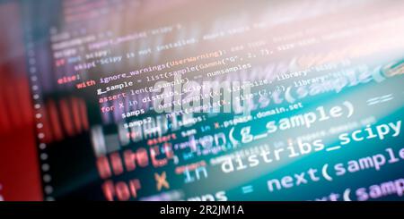 Computer script. Mobile app developer. Programmer developer Stock Photo