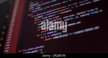 Computer script. Mobile app developer. Programmer developer Stock Photo