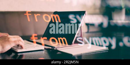 Digital technology industry concept Development of programming and coding Stock Photo