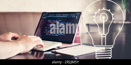 hatbot artificial coding coding background Digital software Stock Photo