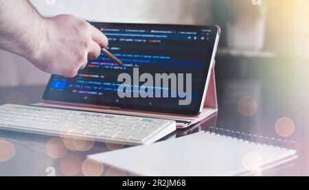 Digital technology industry concept Development of programming and coding Stock Photo