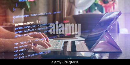 hatbot artificial coding coding background Digital software Stock Photo