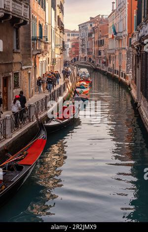 Strolling through Venice in autumn, Veneto, Italy, Europe Stock Photo