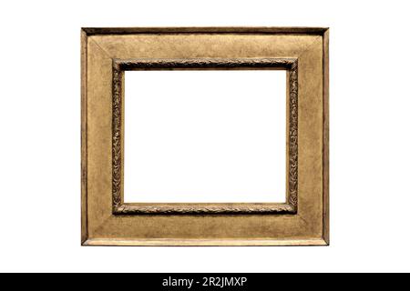Golden modern photo frame square border shine mate simple metallic texture Stock Photo