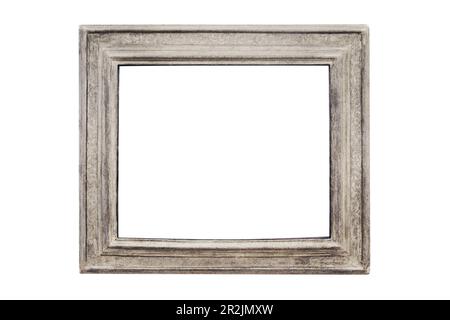 Rustic shabby chic photo frame template isolated decor light vintage old used Stock Photo