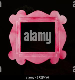 Fun photo frame isolated pink purple thick design square pastel Stock Photo