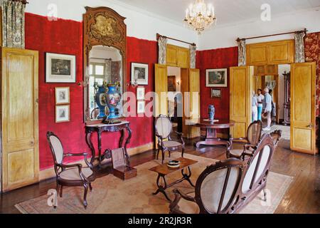 Interior view of the colonial creole villa Eureka in Moka, Mauritius, Africa Stock Photo