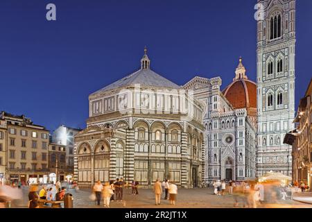 Baptisterium and facade of the cathedral, Kathedrale Santa Maria del Fiore, Florence, Tuscany, Italy Stock Photo