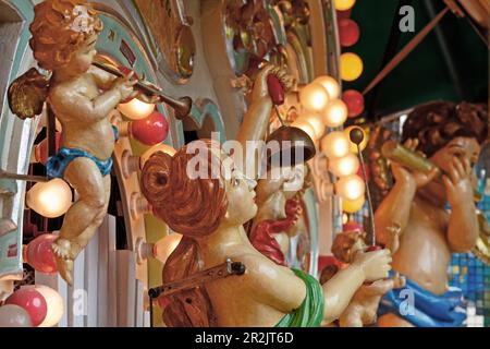 Detail of a fairground organ at the Auer Dult market, Au, Munich, Upper Bavaria, Bavaria, Germany Stock Photo