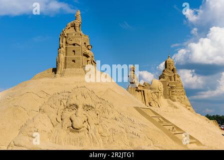 Sand sculptures at Lappeenranta Fortress, Finland Stock Photo