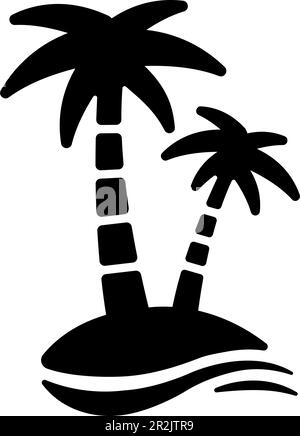 Palm tree ( beach, vacation ) vector icon illustration Stock Vector