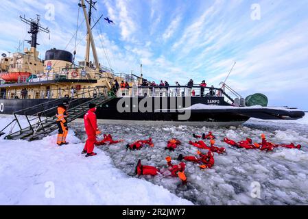 Tourist ride on the historic icebreaker Sampo, Kemi, Finland Stock Photo