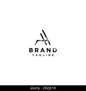 Minimalist logo design initials ltter A and H form a triangle. Triangles can represent Mountains, Pyramids, Fire, Strenght, Balance and so on. Stock Vector