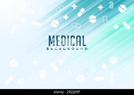 modern background medicine lines green blue gradient Stock Vector