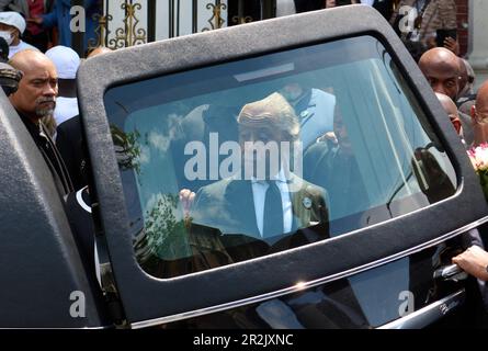 New York, USA. 19th May, 2023. May 19, 2023, New York, New York, USA: Reverend AL SHARPTON in front of hearse carrying the casket of Jordan Neely outside Mt. Neboh Baptist Church in Harlem following the funeral ceremony. (Credit Image: © Edna Leshowitz/ZUMA Press Wire) EDITORIAL USAGE ONLY! Not for Commercial USAGE! Credit: ZUMA Press, Inc./Alamy Live News Stock Photo