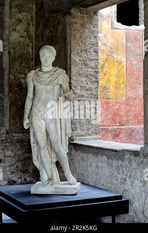 Statue of Ephebus at Villa di Poppea, near Pompeii Stock Photo